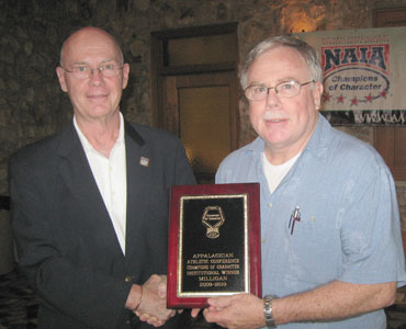 AAC commissioner John Sullivan and Milligan's Dr. Bruce Montgomery