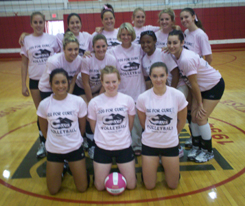 UVa-Wise volleyball team & Cheryl Youland, Executive Director of Fundraising for the Susan G. Komen for the Cure.